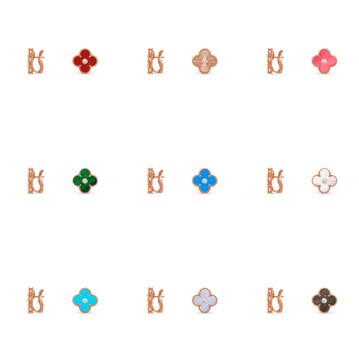 [ORA]CLOVER 15MM MOP DIAMOND EARRINGS COLLECTION