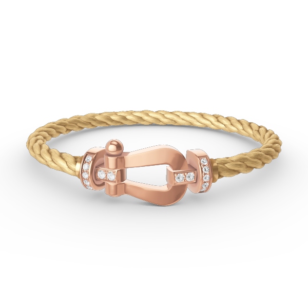 [ORA]FORCE LARGE HORSESHOE HALF DIAMOND BRACELET ROSE GOLD