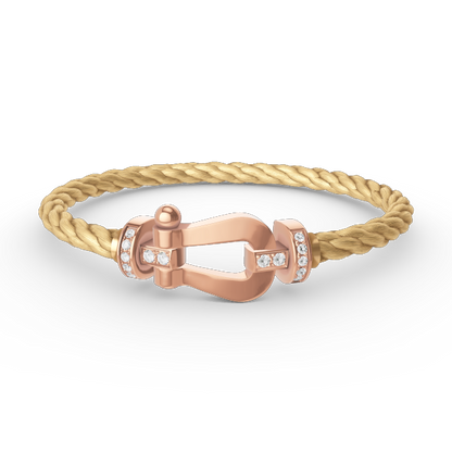 [ORA]FORCE LARGE HORSESHOE HALF DIAMOND BRACELET ROSE GOLD