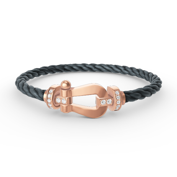 [ORA]FORCE LARGE HORSESHOE HALF DIAMOND BRACELET ROSE GOLD