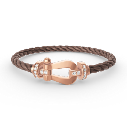 [ORA]FORCE LARGE HORSESHOE HALF DIAMOND BRACELET ROSE GOLD