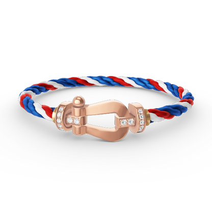 [ORA]FORCE LARGE HORSESHOE HALF DIAMOND BRACELET ROSE GOLD