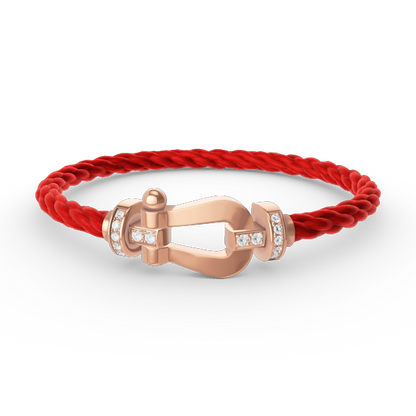 [ORA]FORCE LARGE HORSESHOE HALF DIAMOND BRACELET ROSE GOLD