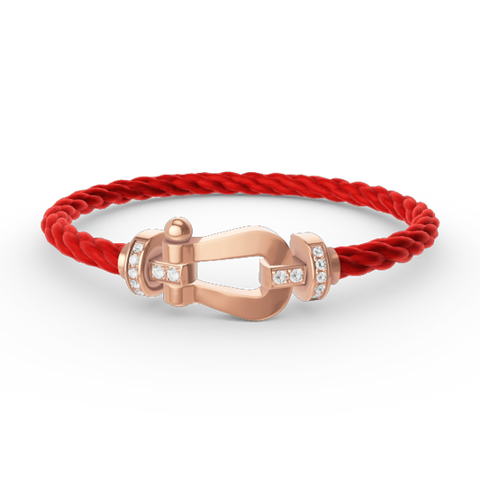 [ORA]FORCE LARGE HORSESHOE HALF DIAMOND BRACELET ROSE GOLD