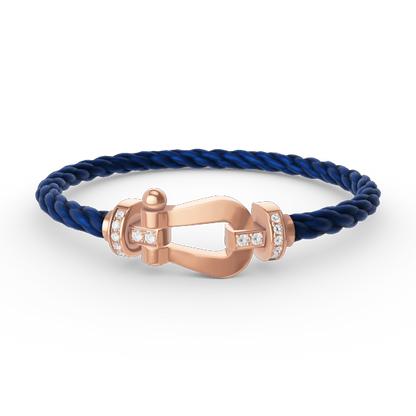 [ORA]FORCE LARGE HORSESHOE HALF DIAMOND BRACELET ROSE GOLD