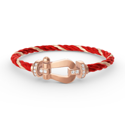 [ORA]FORCE LARGE HORSESHOE HALF DIAMOND BRACELET ROSE GOLD