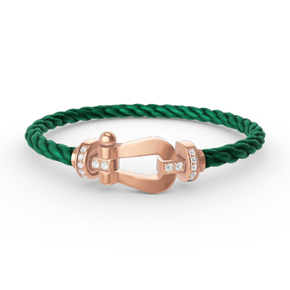 [ORA]FORCE LARGE HORSESHOE HALF DIAMOND BRACELET ROSE GOLD