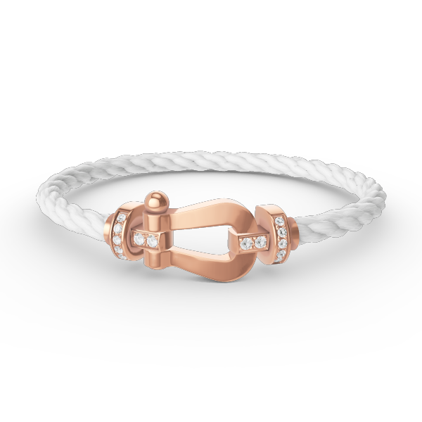 [ORA]FORCE LARGE HORSESHOE HALF DIAMOND BRACELET ROSE GOLD