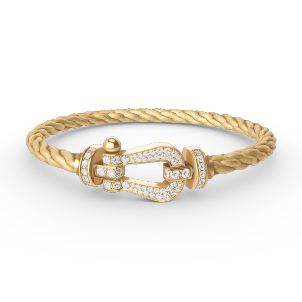 [ORA]FORCE LARGE HORSESHOE FULL DIAMOND BRACELET GOLD