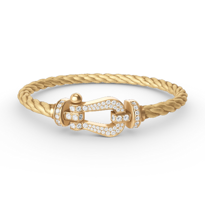 [ORA]FORCE LARGE HORSESHOE FULL DIAMOND BRACELET GOLD