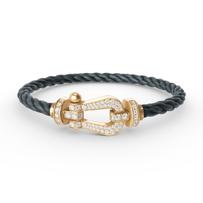 [ORA]FORCE LARGE HORSESHOE FULL DIAMOND BRACELET GOLD