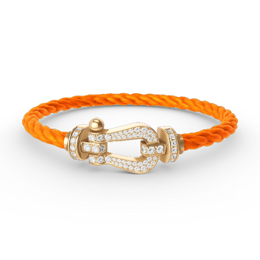 [ORA]FORCE LARGE HORSESHOE FULL DIAMOND BRACELET GOLD