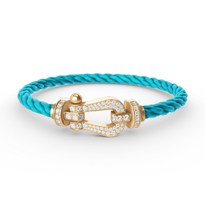 [ORA]FORCE LARGE HORSESHOE FULL DIAMOND BRACELET GOLD
