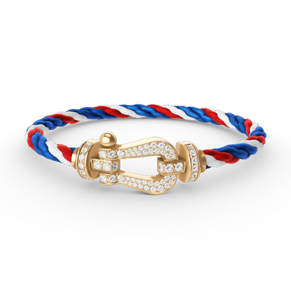 [ORA]FORCE LARGE HORSESHOE FULL DIAMOND BRACELET GOLD