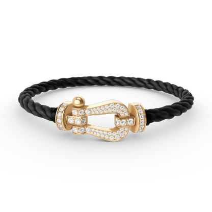 [ORA]FORCE LARGE HORSESHOE FULL DIAMOND BRACELET GOLD