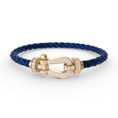 [ORA]FORCE LARGE HORSESHOE FULL DIAMOND BRACELET GOLD