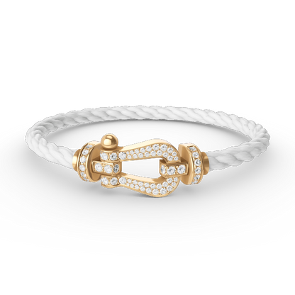 [ORA]FORCE LARGE HORSESHOE FULL DIAMOND BRACELET GOLD