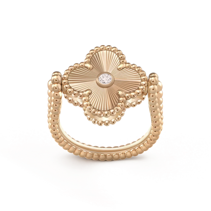 [ORA]CLOVER RIVERSIBLE PINK GOLD RING