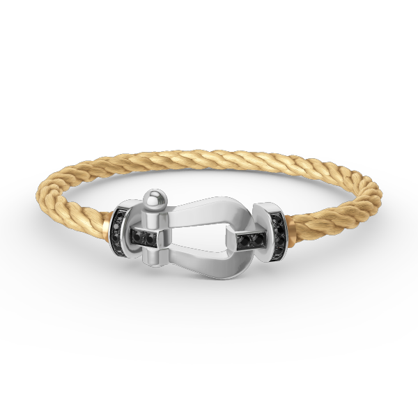 [ORA]FORCE LARGE HORSESHOE BLACK DIAMOND BRACELET SILVER