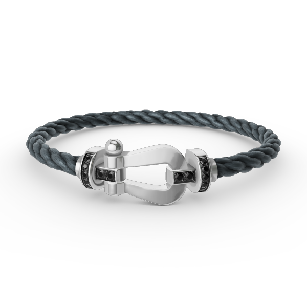 [ORA]FORCE LARGE HORSESHOE BLACK DIAMOND BRACELET SILVER