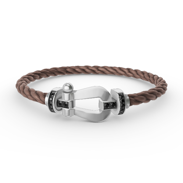 [ORA]FORCE LARGE HORSESHOE BLACK DIAMOND BRACELET SILVER