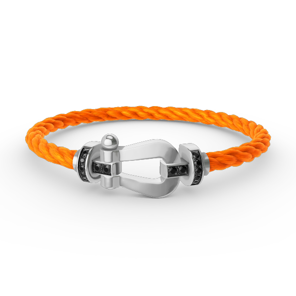 [ORA]FORCE LARGE HORSESHOE BLACK DIAMOND BRACELET SILVER