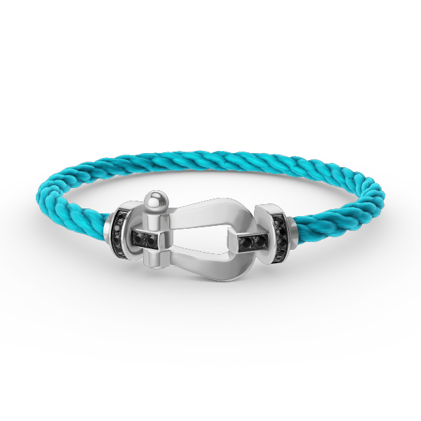 [ORA]FORCE LARGE HORSESHOE BLACK DIAMOND BRACELET SILVER