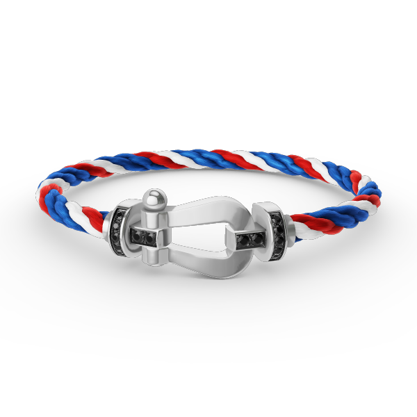[ORA]FORCE LARGE HORSESHOE BLACK DIAMOND BRACELET SILVER