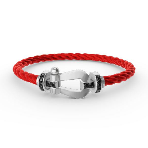 [ORA]FORCE LARGE HORSESHOE BLACK DIAMOND BRACELET SILVER
