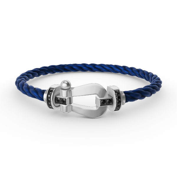 [ORA]FORCE LARGE HORSESHOE BLACK DIAMOND BRACELET SILVER