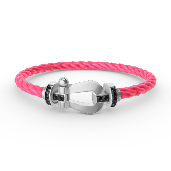 [ORA]FORCE LARGE HORSESHOE BLACK DIAMOND BRACELET SILVER