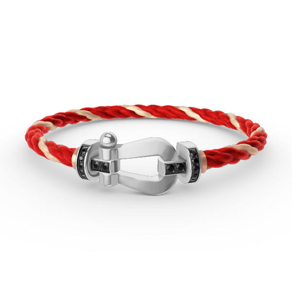 [ORA]FORCE LARGE HORSESHOE BLACK DIAMOND BRACELET SILVER