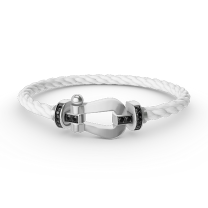 [ORA]FORCE LARGE HORSESHOE BLACK DIAMOND BRACELET SILVER