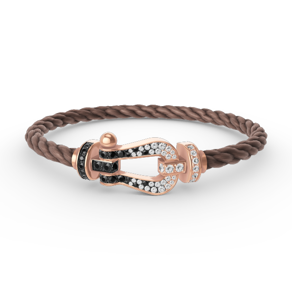 [ORA]FORCE LARGE HORSESHOE BLACK WHITE DIAMOND BRACELET ROSE GOLD