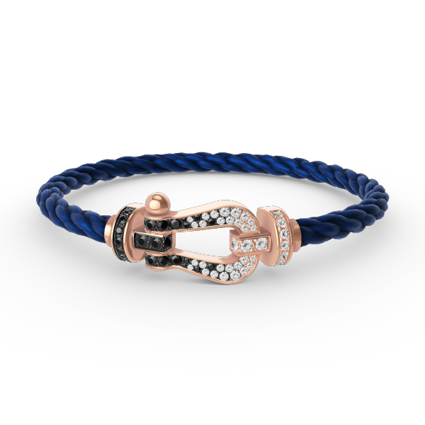 [ORA]FORCE LARGE HORSESHOE BLACK WHITE DIAMOND BRACELET ROSE GOLD