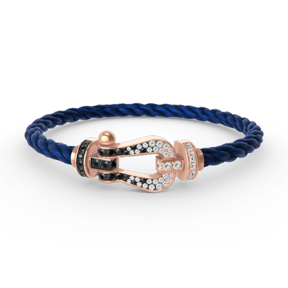 [ORA]FORCE LARGE HORSESHOE BLACK WHITE DIAMOND BRACELET ROSE GOLD