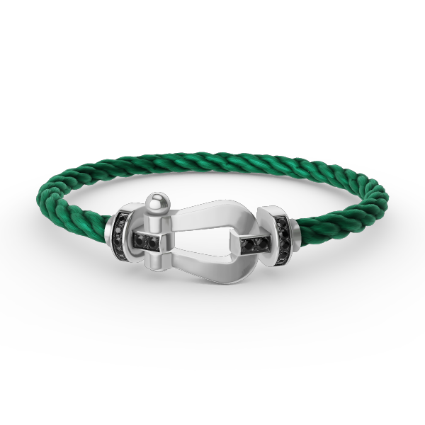 [ORA]FORCE LARGE HORSESHOE BLACK DIAMOND BRACELET SILVER