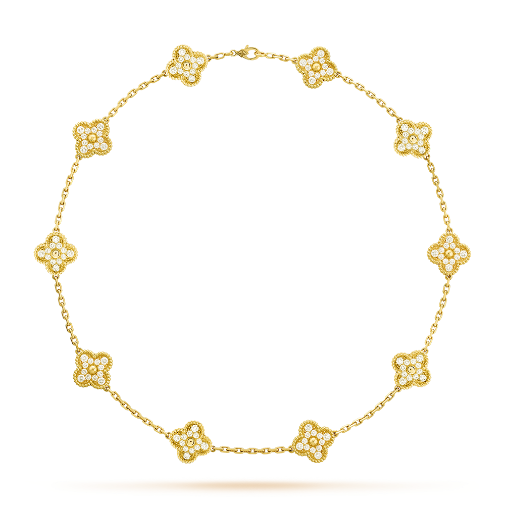 [ORA]CLOVER 10 MOTIFS DIAMOND NECKLACE