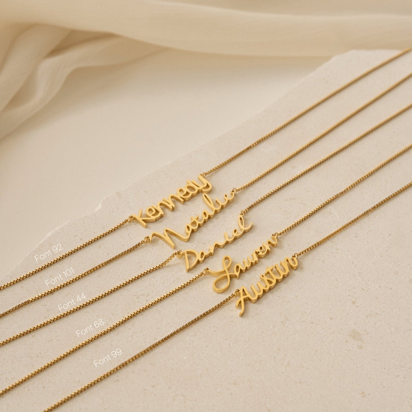 Callie Box Chain Name Necklace