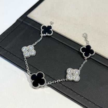 [ORA] CLOVER 5 MOTIF ONYXS BRACELET COLLECTION