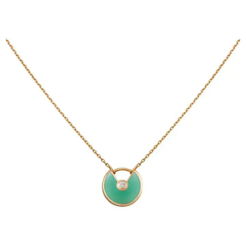[ORA]AMULETTE GOLD MALACHIT HALSKETTE