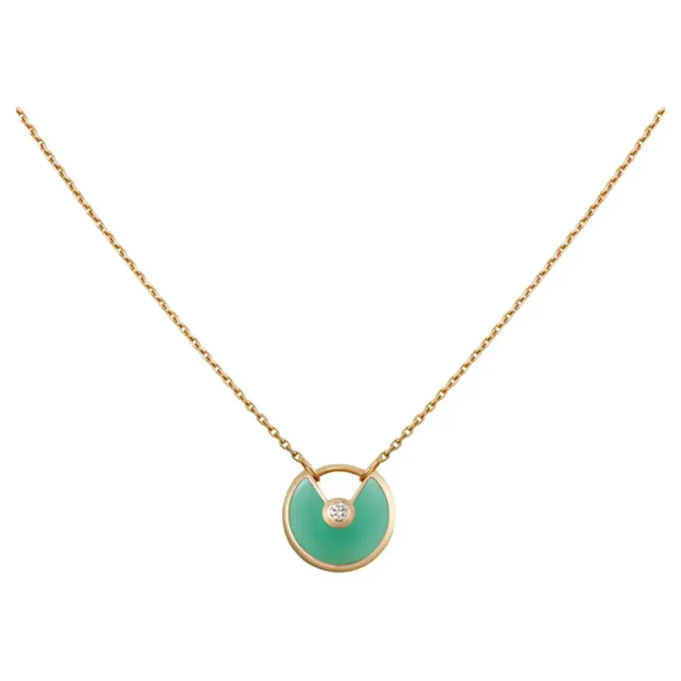 [ORA]AMULETTE GOLD MALACHITE NECKLACE