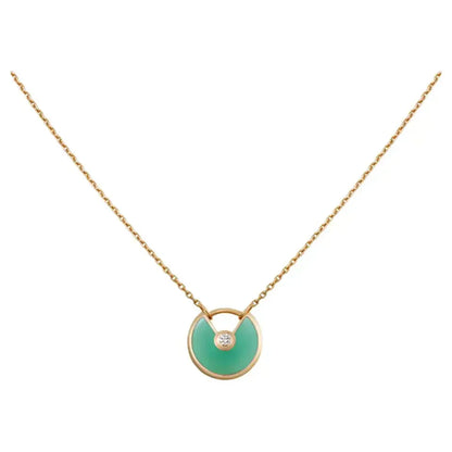 [ORA]AMULETTE GOLD MALACHITE NECKLACE
