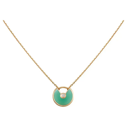 [ORA]AMULETTE GOLD MALACHITE NECKLACE
