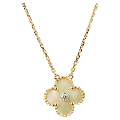 [ORA]CLOVER 15MM DIAMOND GOLD MOTHER OF PEARL NECKLACE