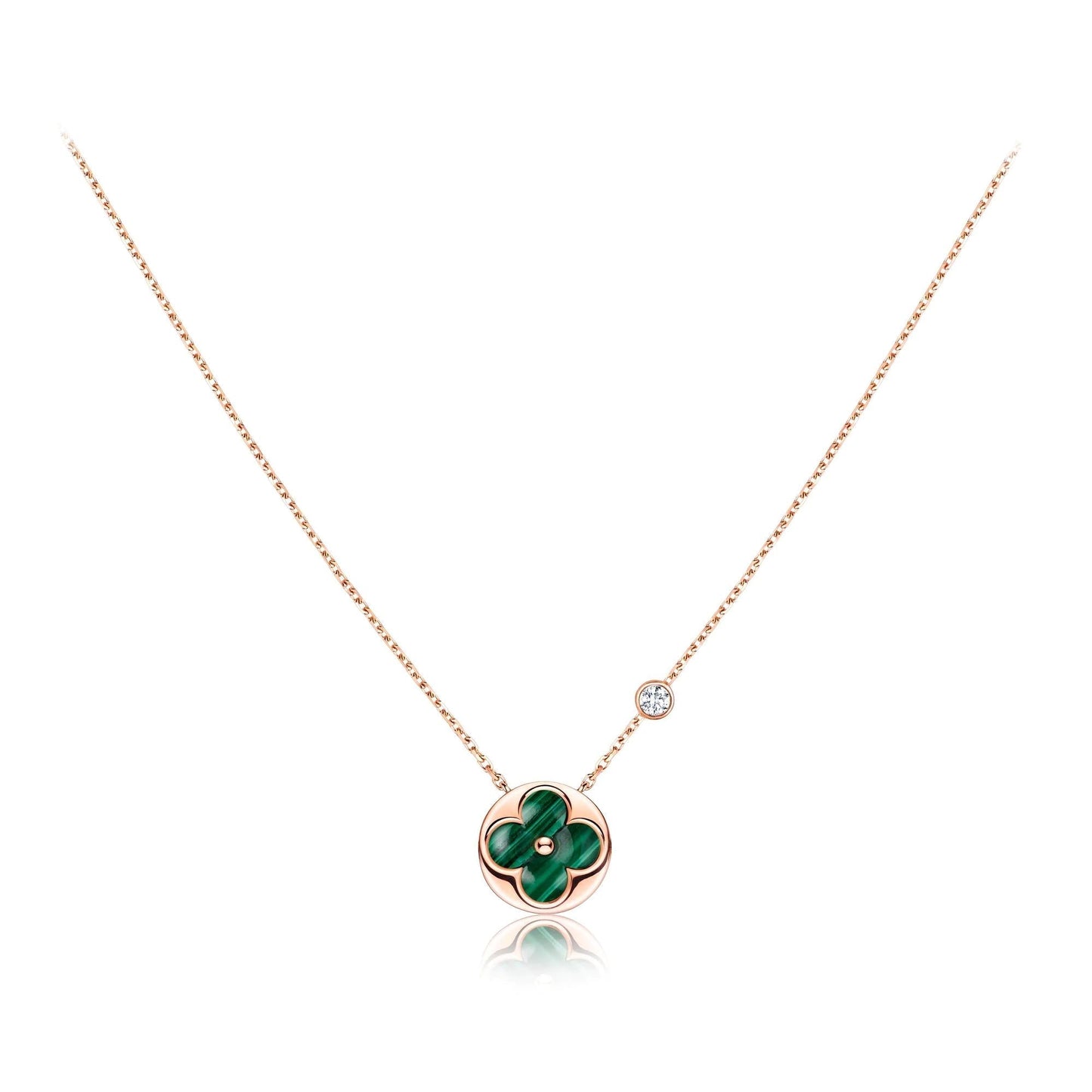 [ORA]SUN PEDANT PINK GOLD 1 DIAMOND NECKLACE