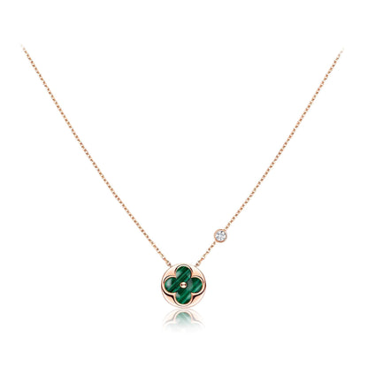 [ORA]SUN PEDANT PINK GOLD 1 DIAMOND NECKLACE