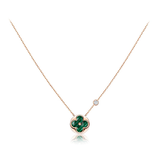 [ORA]SUN PEDANT PINK GOLD 1 DIAMOND NECKLACE