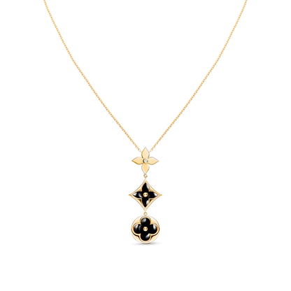 [ORA]STAR AND SUN ONYX PINK GOLD NECKLACE
