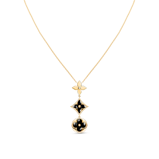[ORA]STAR AND SUN ONYX PINK GOLD NECKLACE
